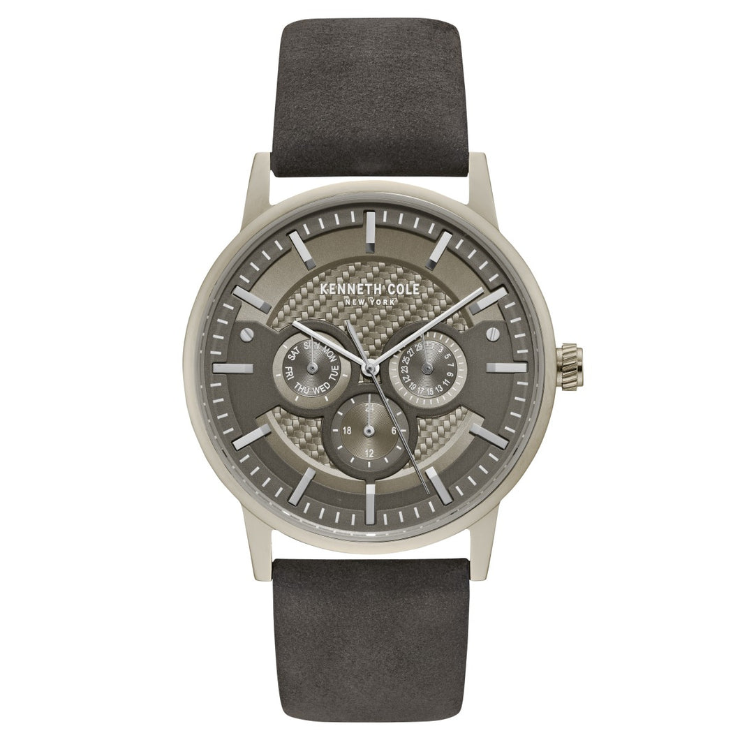 Kenneth Cole New York Herren-Armbanduhr Analog Quarz Leder KC15203002