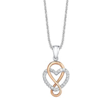Laden Sie das Bild in den Galerie-Viewer, s.Oliver Jewel Damen Kette Silber Rosé Bicolor Zirkonia Herz 9081684