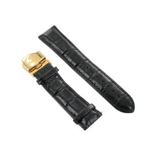 Ingersoll Ersatzband für Uhren Leder schwarz gl. Kroko Faltschl.g. 22 mm