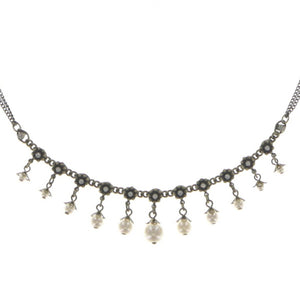 Konplott Halskette Collier Pearl 'n' Ribbons white antique brass