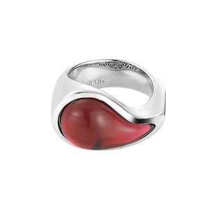 Esprit Damen Ring Edelstahl silber drip drop pink ESRG11567C1