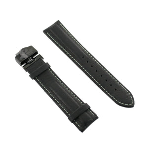 Ingersoll Ersatzband für Uhren Leder schwarz Naht grün Faltschl. Rosé 22 mm