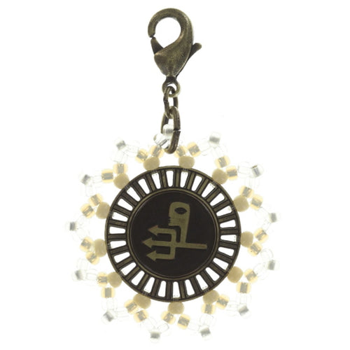 Konplott Anhänger Charm Zodiac Aquarlus/Wassermann M brass/silver