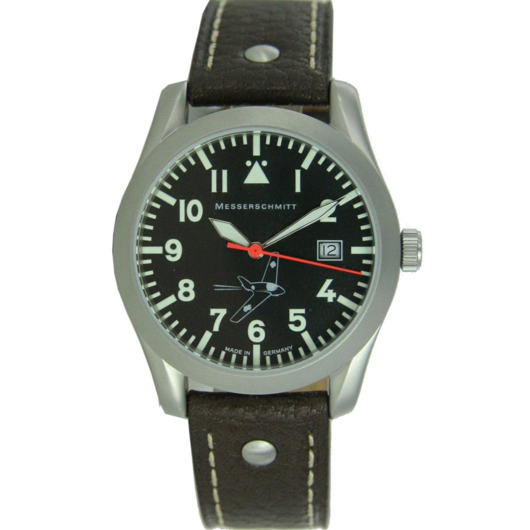 Aristo Herren Messerschmitt Uhr Fliegeruhr ME 163 163-40 Leder
