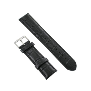 Ingersoll Ersatzband für Uhren Leder schwarz Kroko Dornschließe SI 22 mm
