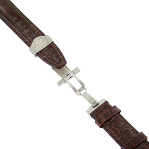 Ingersoll Ersatzband für Uhren Leder braun gl. Kroko Faltschl. Si 22 mm