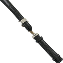 Laden Sie das Bild in den Galerie-Viewer, Ingersoll Ersatzband für Uhren Leder schwarz g. Kroko Faltschl.Silber 16 mm