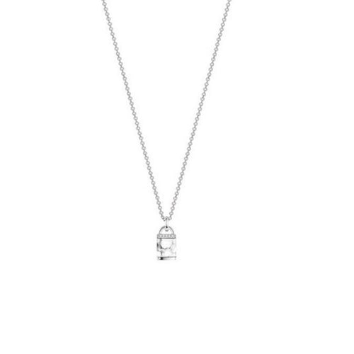 Esprit Damen Kette Collier Edelstahl silber Naturstein ESNL03484A420