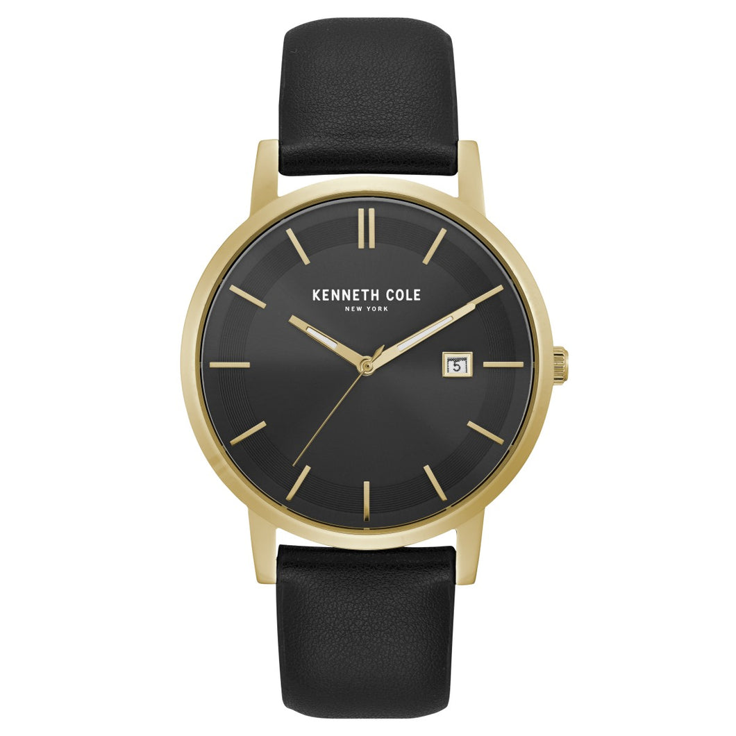 Kenneth Cole New York Herren-Armbanduhr Analog Quarz Leder KC15202002