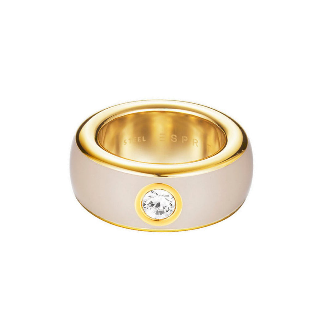 Esprit Damen Ring Edelstahl Gold Fancy beige ESRG12194L1