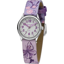 Laden Sie das Bild in den Galerie-Viewer, JACQUES FAREL Kinder-Armbanduhr Analog Quarz Mädchen Textilband HCC 435 Blumen