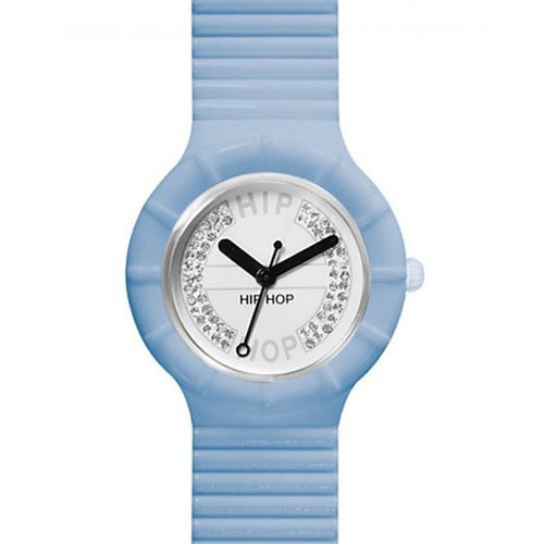 Hip Hop Uhr Armbanduhr Silikonuhr Crystal small HWU0387 cyan