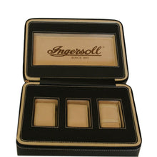 Laden Sie das Bild in den Galerie-Viewer, Ingersoll Uhrenbox für 3 Uhren MB-SO-51104 Leder schwarz
 Leder schwarz