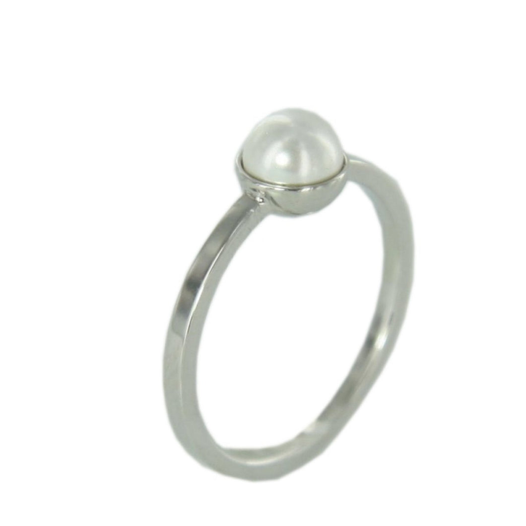 Skagen Damen Ring silber Perle weiss JRSS035 S6 Gr. 52 (16,5)