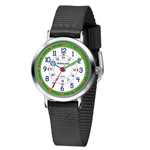 JACQUES FAREL Kinder-Armbanduhr Analog Quarz Jungen Textilband KOP 08 schwarz