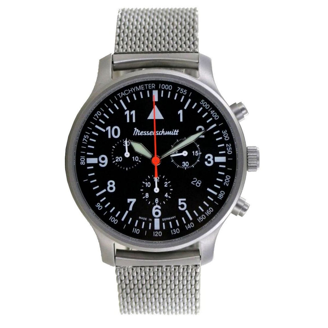 Aristo Herren Messerschmitt Uhr Flieger Chronograph ME-3H202M Edelstahl