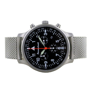 Aristo Herren Messerschmitt Uhr Flieger Chronograph ME-3H202M Edelstahl