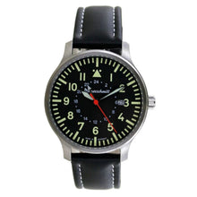 Laden Sie das Bild in den Galerie-Viewer, Aristo Herren Messerschmitt Uhr Flieger GMT ME-3H84GMT Leder