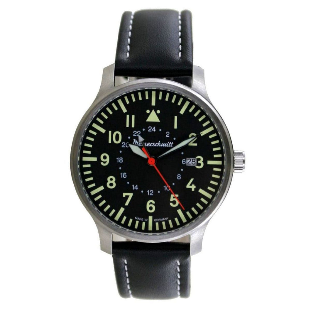 Aristo Herren Messerschmitt Uhr Flieger GMT ME-3H84GMT Leder