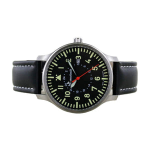 Aristo Herren Messerschmitt Uhr Flieger GMT ME-3H84GMT Leder