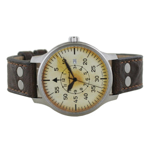 Aristo Herren Messerschmitt Uhr Fliegeruhr ME-42Vintage-2 Vintage Leder