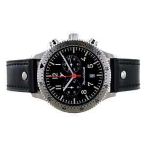 Aristo Herren Messerschmitt Uhr Flieger Chronograph ME-5021L Leder