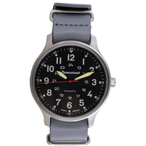 Aristo Herren Messerschmitt Uhr Fliegeruhr Automatik ME-6332NAVY-2 Leder