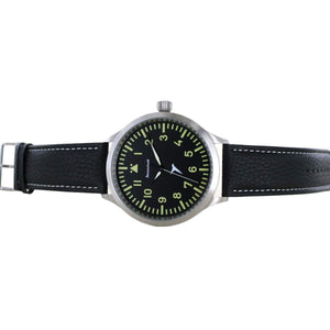Aristo Herren Messerschmitt Uhr Fliegeruhr Triple XL Automatik ME-65A Leder