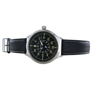 Aristo Herren Messerschmitt Uhr Fliegeruhr Triple XL Automatik ME-65B Leder