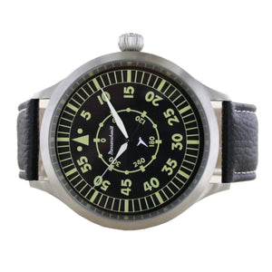 Aristo Herren Messerschmitt Uhr Fliegeruhr Triple XL Automatik ME-65C Leder
