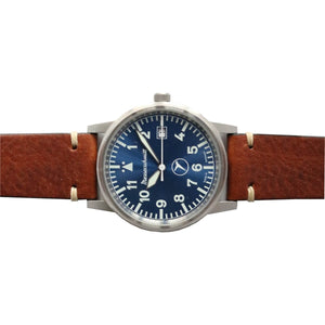 Aristo Herren Messerschmitt Uhr Fliegeruhr ME-9673BLVIN Leder