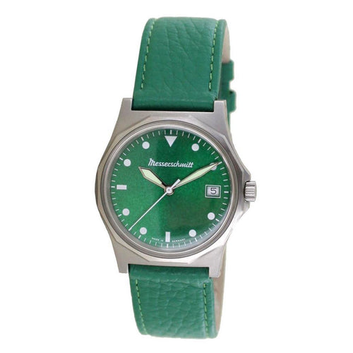 Aristo Herren Messerschmitt Uhr Fliegeruhr ME-99GR Leder grün