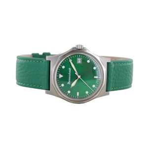 Aristo Herren Messerschmitt Uhr Fliegeruhr ME-99GR Leder grün