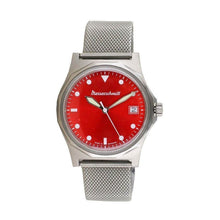 Laden Sie das Bild in den Galerie-Viewer, Aristo Herren Messerschmitt Uhr Fliegeruhr ME-99ROT Edelstahl rot