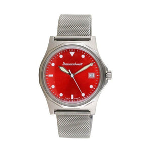 Aristo Herren Messerschmitt Uhr Fliegeruhr ME-99ROT Edelstahl rot