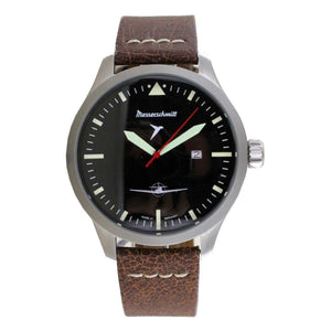 Aristo Herren Messerschmitt Uhr Fliegeruhr ME108-47 Leder Vintage