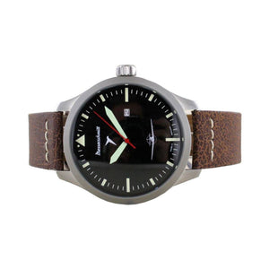 Aristo Herren Messerschmitt Uhr Fliegeruhr ME108-47 Leder Vintage