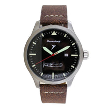 Laden Sie das Bild in den Galerie-Viewer, Aristo Herren Messerschmitt Uhr Fliegeruhr ME109-47 Leder Vintage