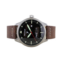 Laden Sie das Bild in den Galerie-Viewer, Aristo Herren Messerschmitt Uhr Fliegeruhr ME109-47 Leder Vintage