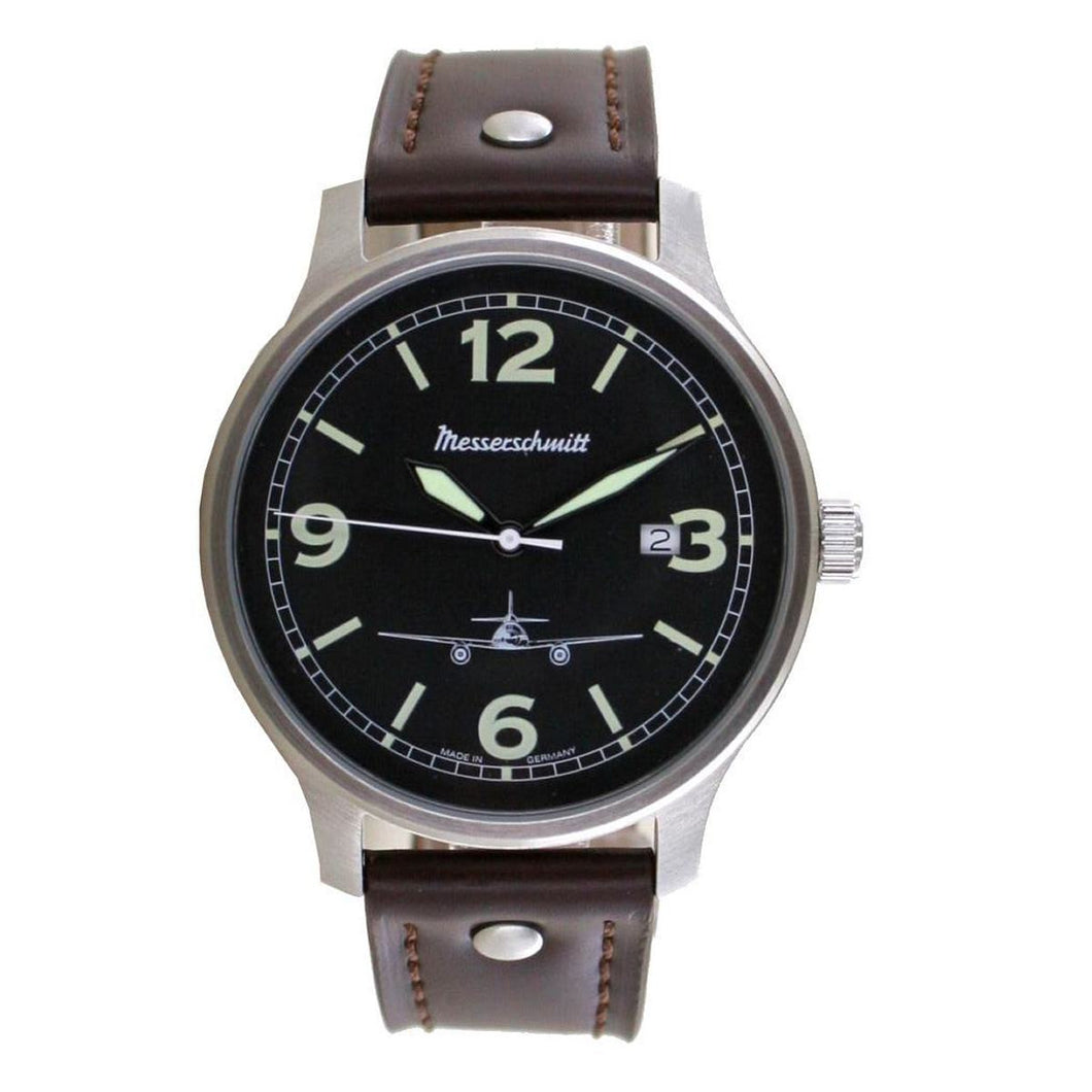 Aristo Herren Messerschmitt Uhr Fliegeruhr ME42-262 Leder