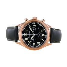 Laden Sie das Bild in den Galerie-Viewer, Aristo Herren Messerschmitt Uhr Chronograph ME5030-44ROSE Leder schwarz