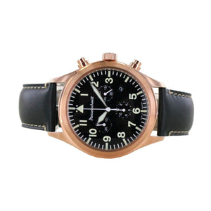 Aristo Herren Messerschmitt Uhr Chronograph ME5030-44ROSE Leder schwarz