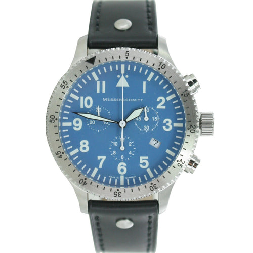 Aristo Herren Messerschmitt Uhr Chronograph Fliegeruhr ME-5030BLAU