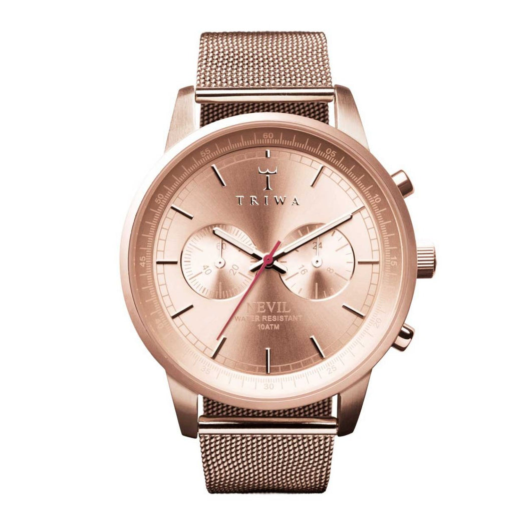 Triwa Unisex Uhr Armbanduhr Chrono NEST105-ME021414-1 Rose Nevil Mesh