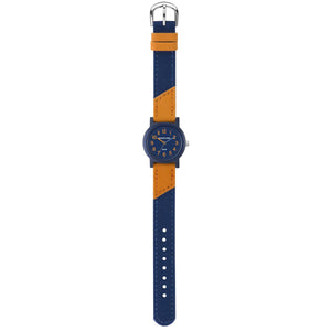 JACQUES FAREL Öko Kinder-Armbanduhr Analog Quarz Jungen ORG 1469 blau orange
