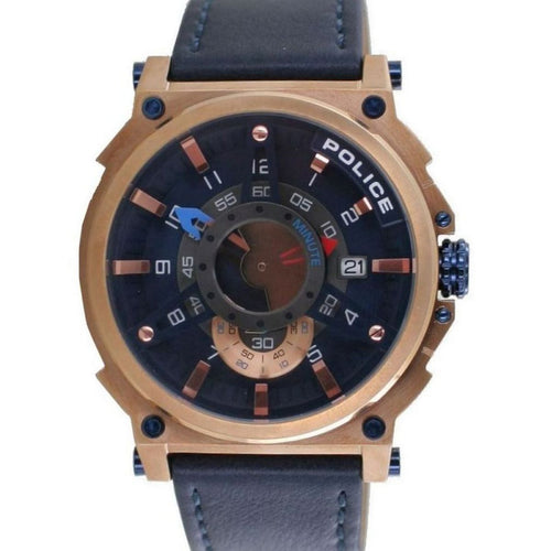 Police Herren Uhr Armbanduhr Leder Analog Compass PL15048JSR.03