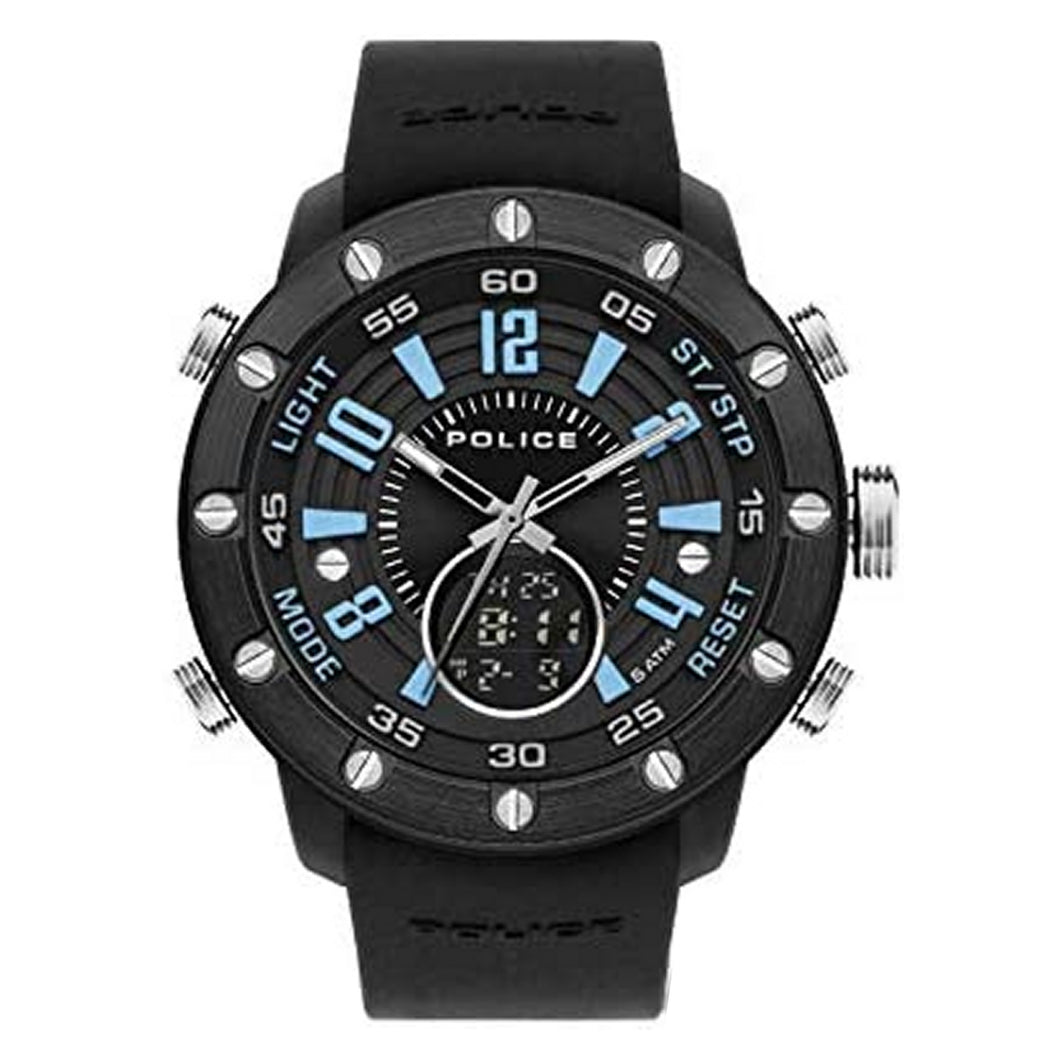 Police Herren Uhr Armbanduhr Silikon Analog Digital BATUR PL.16015JPBB/02P