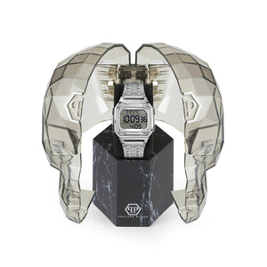 Philipp Plein Damen Uhr Digital Quarz HYPER SHOCK silber PWHAA1121 Edelstahl