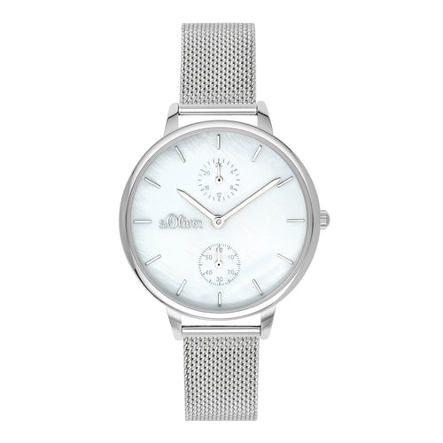 s.Oliver Damen Uhr Armbanduhr Edelstahl SO-3582-MM