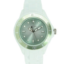 Laden Sie das Bild in den Galerie-Viewer, s.oliver Damen Uhr Silkon Armbanduhr weiß hellgrün metallic SO-2700-PQ